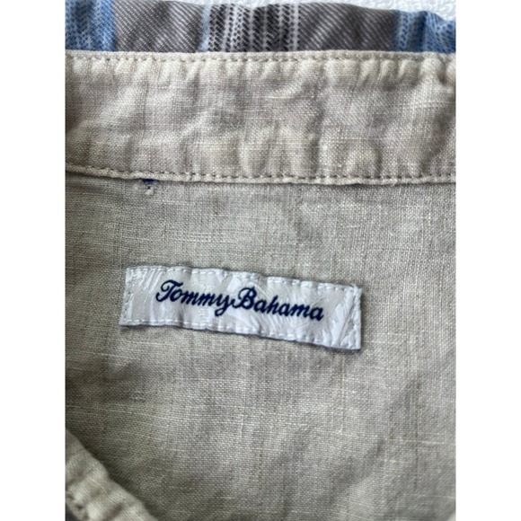 Tommy Bahama Plaid Flannel Long‎ Sleeve Shirt Men's Casual Button Up Large Blue - Picture 8 of 10